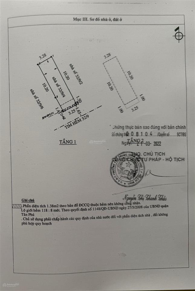 Bán nr 2pn, 1wc tại 32/9/4, huỳnh văn chính, tân phú, 3,98 tỷ, 37,1m2 hàng hot giá tốt