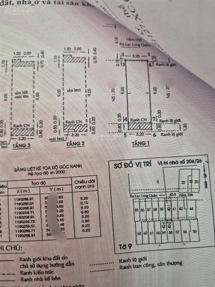 Bán nhà hẻm 7m lạc long quân, trệt 2 lầy đúc 4pn, sổ hồng giá 6.3 tỷ tl