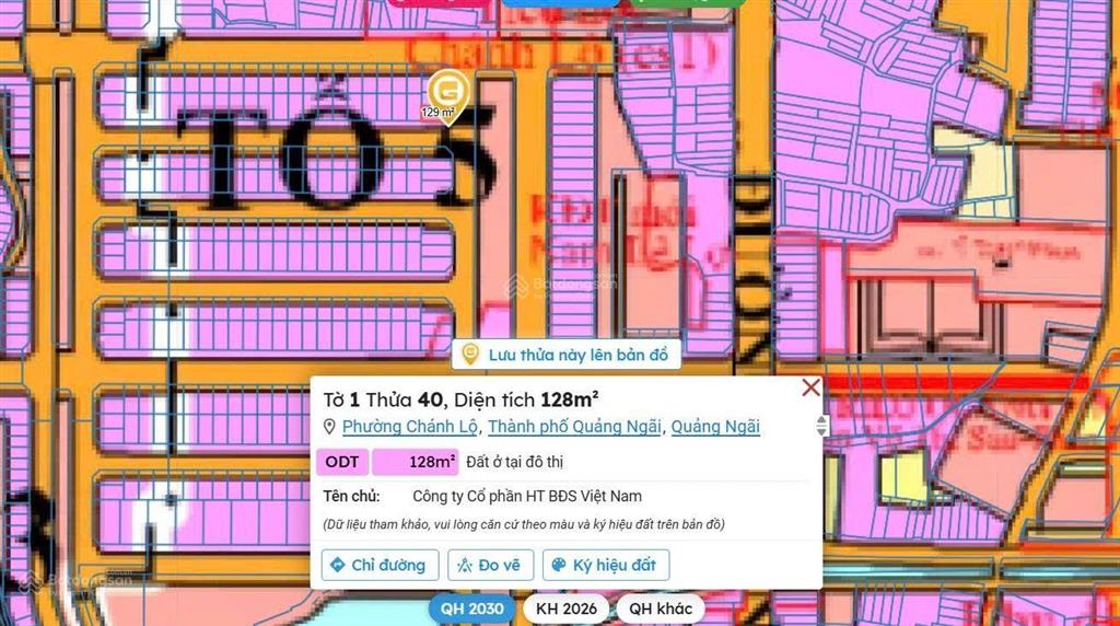 Bán lô góc 2 mặt tiền 128m2 khu đô thị ngọc bảo viên, quảng ngãi