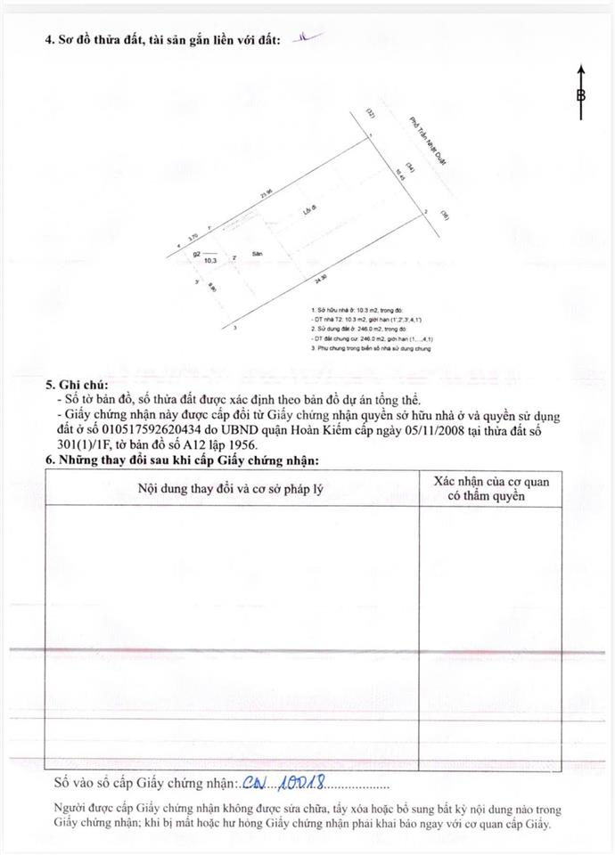 Bán nhà tt 34 trần nhật duật hoàn kiếm, lõi hn, tầng 2, sổ đỏ 10,5m2, sử dụng 50m2, 1,95tỷ, cực tốt