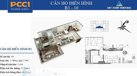 Chính chủ rao bán căn 02pn 60m2 giá cả hợp lý tại pcc1 triều khúc