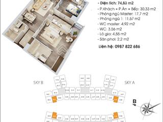 Trực tiếp đầu chủ bán căn 02pn 02vs giá 7.6tỷ nhỉnh tại sky imperia bao phí sang tên làm số