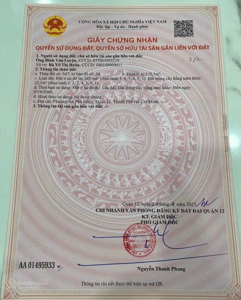 Bán đất đường dự phóng 16m hẻm 224 vườn lài gần cầu sắt sang gò vấp