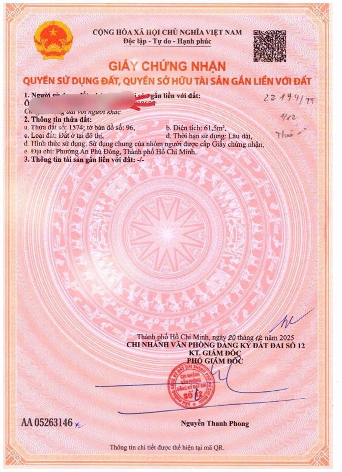 Bán đất hẻm 140/98 vườn lài, an phú đông, gần trường mầm non sơn ca 8