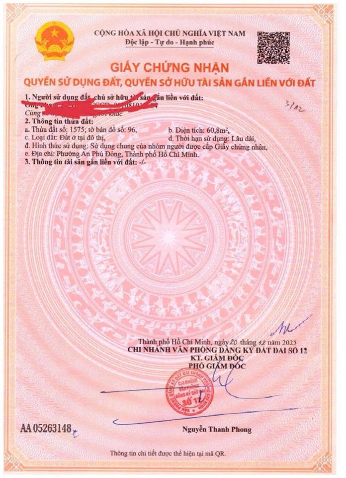 Bán đất hẻm 140/98 vườn lài, an phú đông, gần trường mầm non sơn ca 8