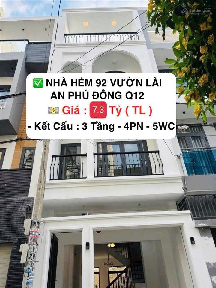Nhà mới xây vào ở ngay hẻm 92 vườn lài gần chung cư an phú đông, kdc đông đúc