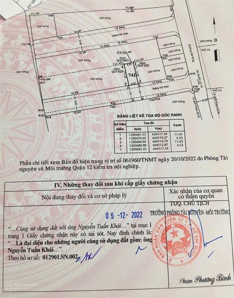 Hàng hiếm! đất đường apđ12 kdc giá 4 tỷ