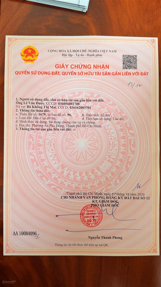 Đất khu dân cư hẻm 140 vườn lài 62m2 giá chỉ 4,6 tỷ