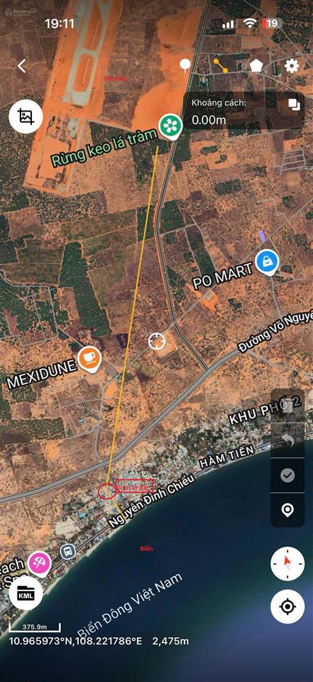 Bán đất lô c kdc nguyễn tấn định, mũi né, 195m2, cách biển 500m, gần sân bay phan thiết