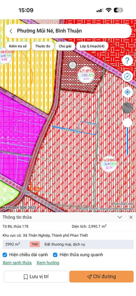Bán 2.990m2 mặt tiền trần bình trọng nối dài, mũi né giá ngộp chỉ 800.000đ/m2