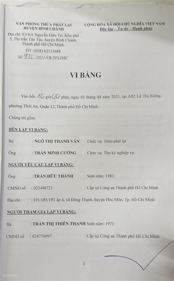 Bán nhà riêng 368/11/1 đặng thúc vịnh, 750 triệu, 18m² chính chủ hàng hiếm tại hcm