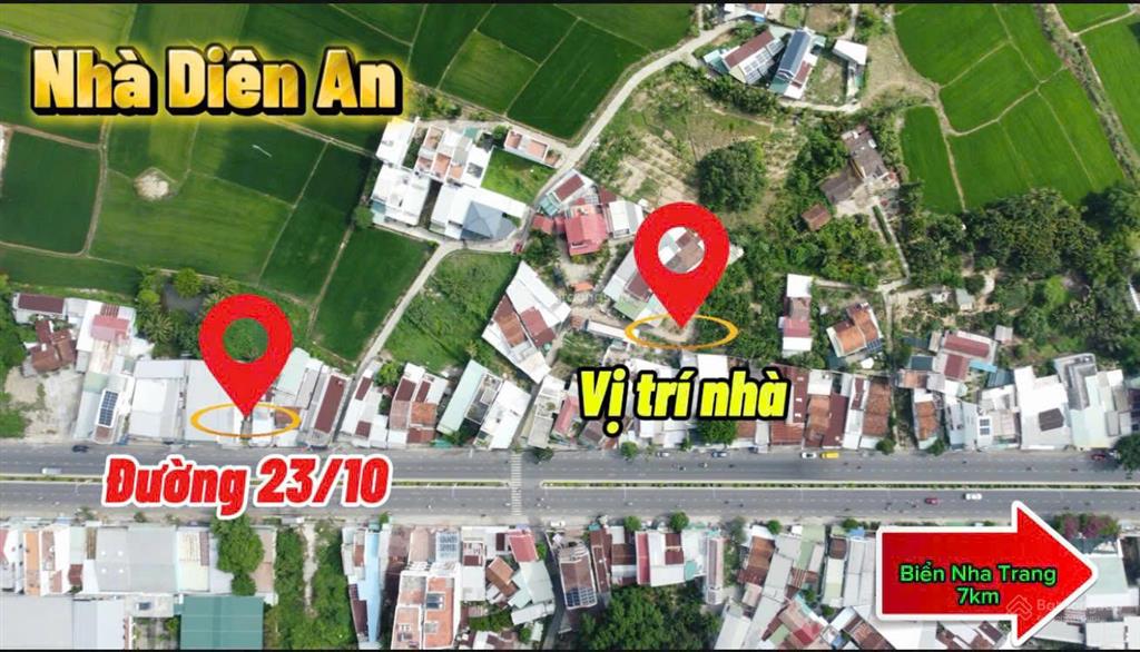 Bán đất có nhà cấp 4 diên an kế bên đường 23/10, đường betong 35m, chỉ 10p ra biển, giá 1,499 tỷ