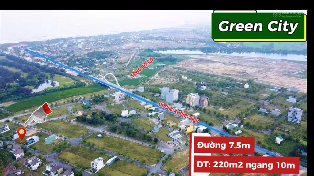 Đất nền green city ngang 10m, vị trí đẹp gần sông gần biển