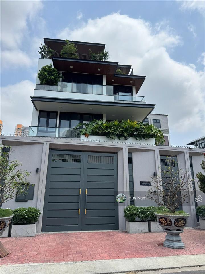 Biệt thự view sông đường thân văn nhiếp, an phú, quận 2  dt 12x22m (232m2)  4 tầng  giá 55 tỷ