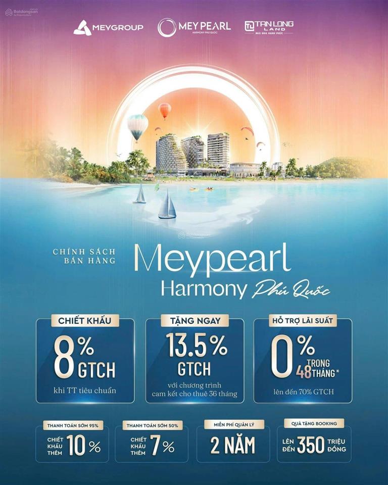 Meypearl phú quốc sở hữu lâu dài, vốn đầu tư chỉ từ 500tr. ck tới 32,5%, hỗ trợ ls 0% tới 48 tháng