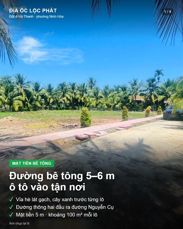 Bán đất ninh hòa gần cao tốc 104,6m2 thổ cư sổ riêng, hà thanh (ninh đa cũ)  620 triệu