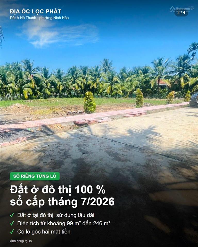 Bán đất ninh hòa gần cao tốc 104,6m2 thổ cư sổ riêng, hà thanh (ninh đa cũ)  620 triệu