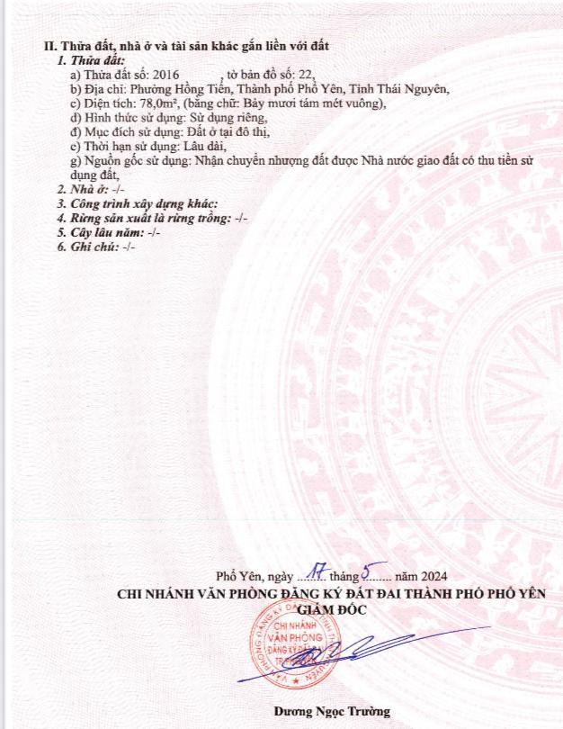 Cần tiền bán nhanh lô đất đẹp, giá đầu tư tại phường phổ yên, thái nguyên