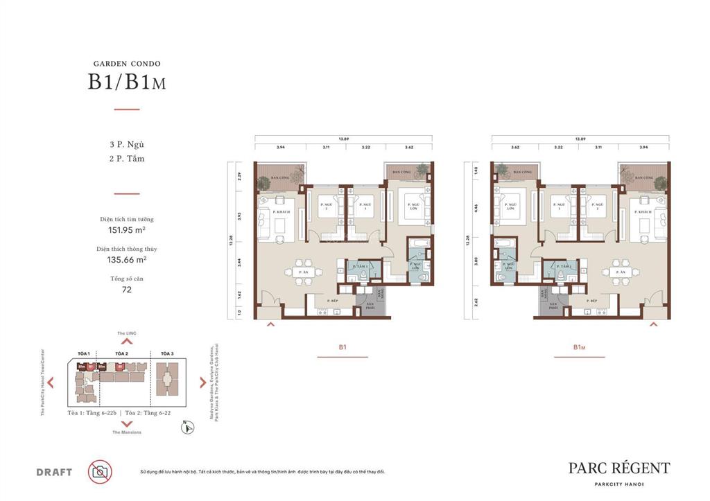 Chính chủ gửi bán căn góc 135m2 parc régent tầng trung giá 15.6 tỷ.  0975 674 ***