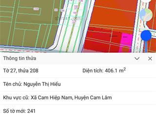 Chủ cần ra nhanh đất bàn cờ cam hiệp nam quy hoạch ra mặt tiền 47m.  0798 347 ***