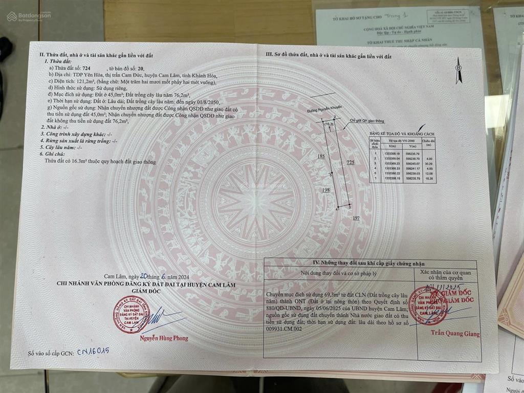 Chính chủ cần ra nhanh đất full thổ đường nguyễn khuyến trung tâm bàn cờ cam đức.  079834766