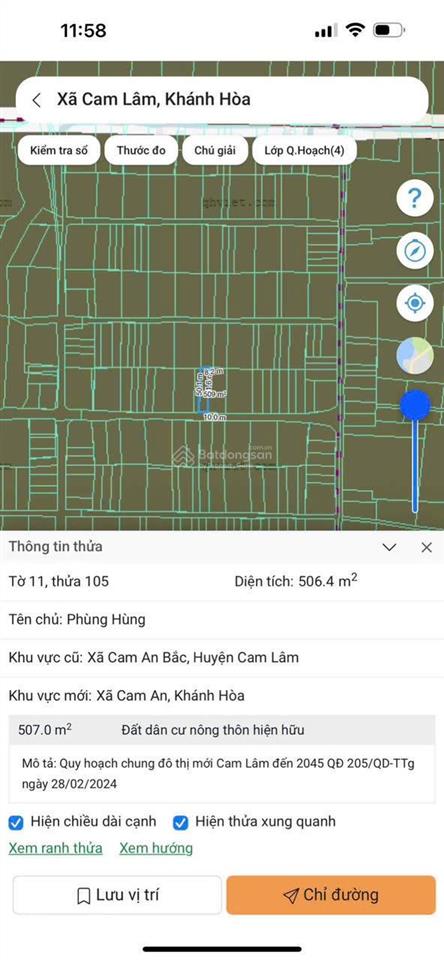 Chủ cần ra nhanh đất có thổ cư bàn cờ cam an bắc.  0798 347 ***