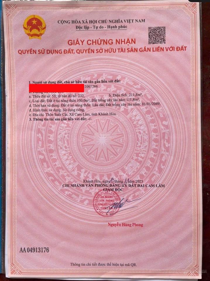 Chủ cần ra nhanh đất bàn cờ cam hiệp nam có thổ cư.  0798 347 ***