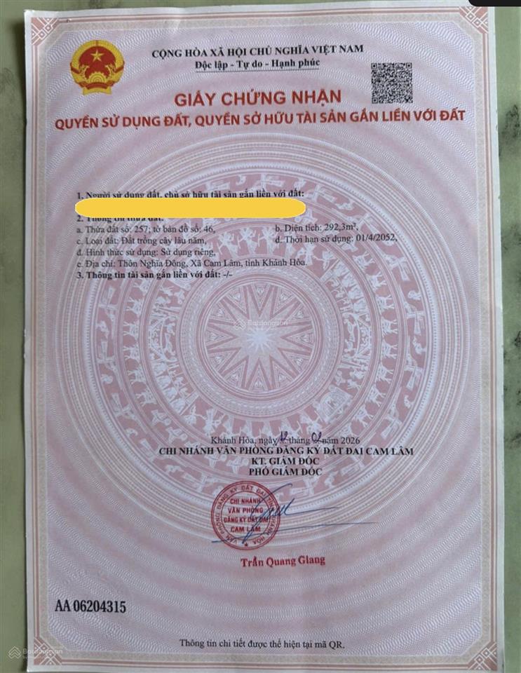 Chính chủ cần ra nhanh đất thổ cư đường xuân diệu trung tâm đô thị cam lâm.  0798 347 ***