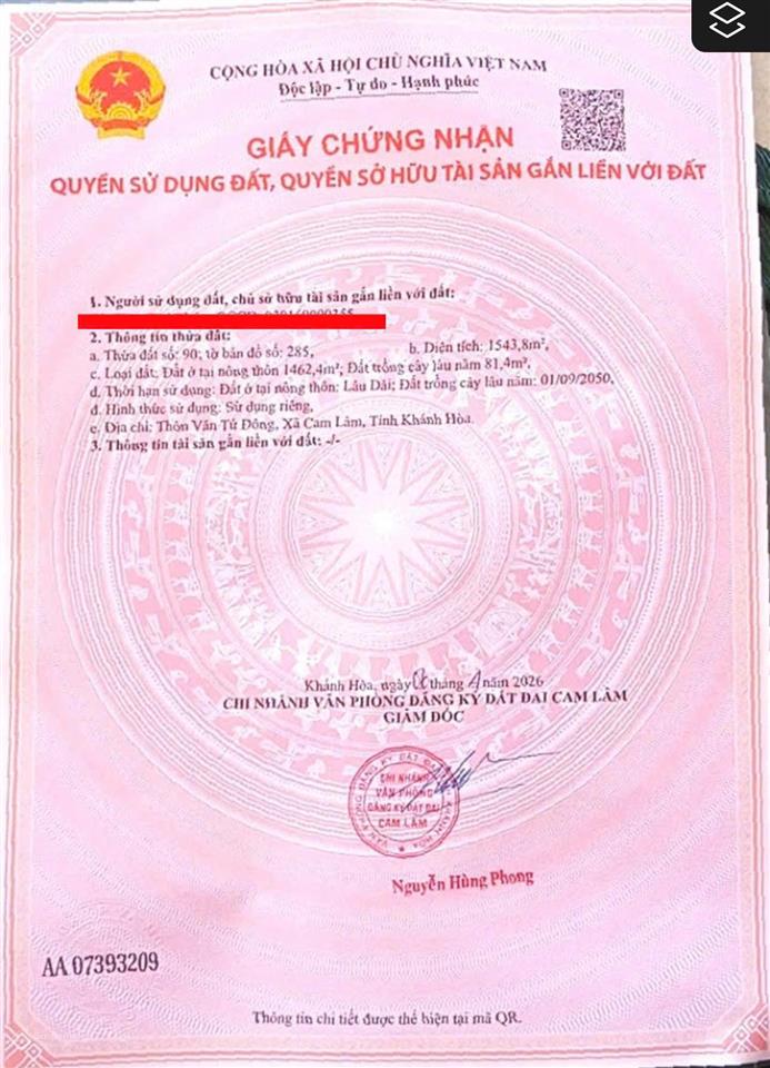 Chủ cần ra nhanh 1462m2 full thổ cư khu dân cư cam hoà.  0798 347 ***