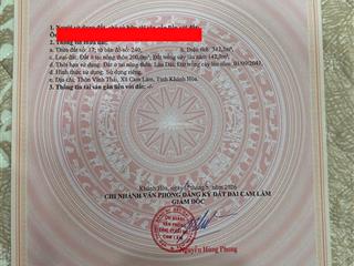 Chủ cần ra nhanh mặt tiền đường lập định suối môn khu trung tâm cam hiệp nam.  0798 347 ***