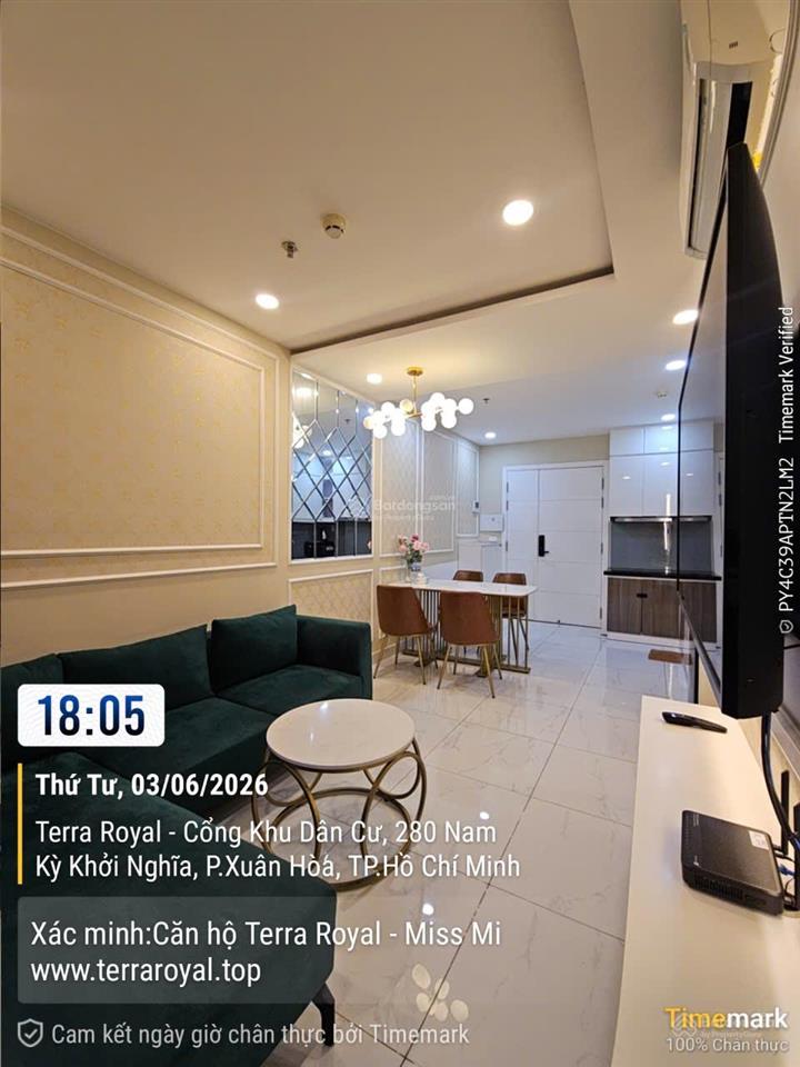 Cho thuê căn hộ terra royal 2 phòng ngủ, giá 18 triệu/tháng, dt 57.6m2