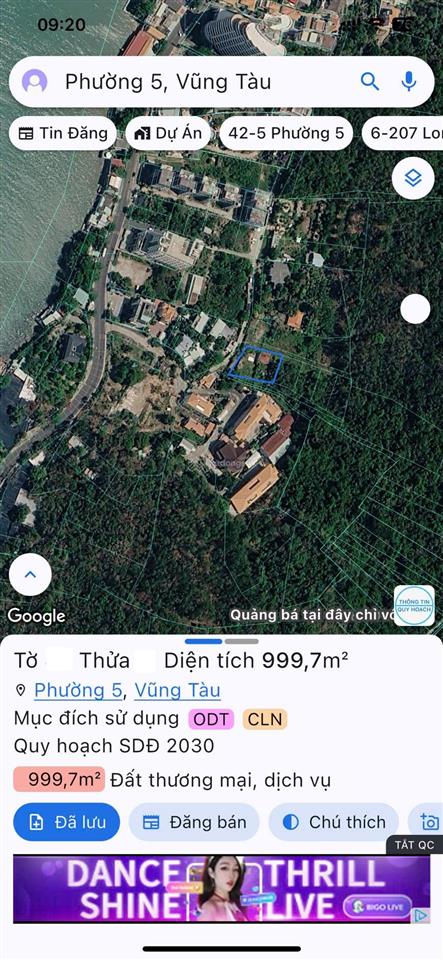 Bán đất biệt thự view trực diện biển trần phú, vũng tàu 1.000m² giá tốt đầu tư chỉ 45 tỷ