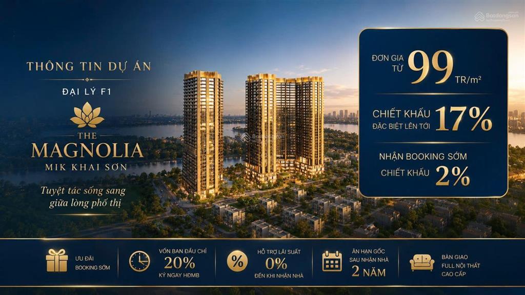 Đại lý f1  chính thức ra mắt quỹ căn 2pn 3pn view vĩnh cửu dự án the magnolia giá chỉ từ 99tr/m