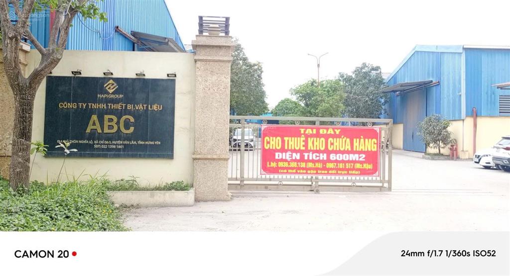 Công ty tnhh thiết bị, vật liệu abc hiện có kho xưởng cho thuê. giá tốt