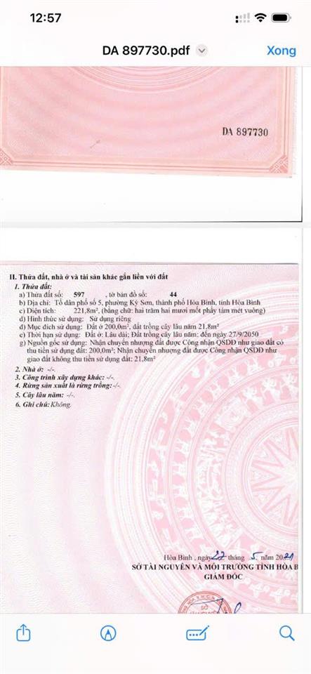 Bán mảnh đất vàng  mặt đường ql6 (cũ)