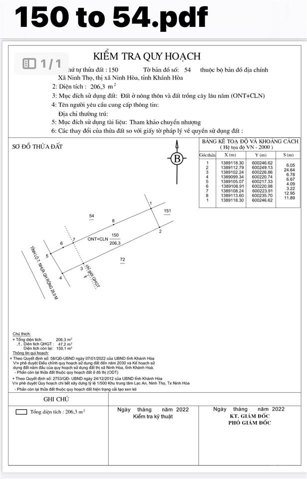 Đất mặt tiền đường tỉnh lộ 7 ninh thọ, ninh hoà 362.4m2 giá tốt 1.7 tỷ