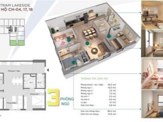 Cần bán căn hộ 3 phòng ngủ, có nội thất cơ bản, view hồ và biển