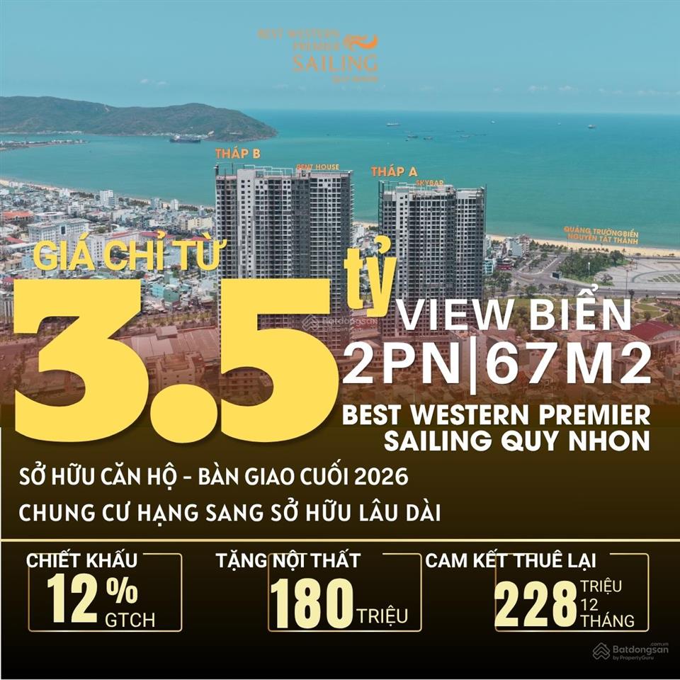 Hot tháng 5/2026  bán 3.518 tỷ căn 2pn dt 67m2 view biển chung cư 5 sao sailing   0876 683 ***