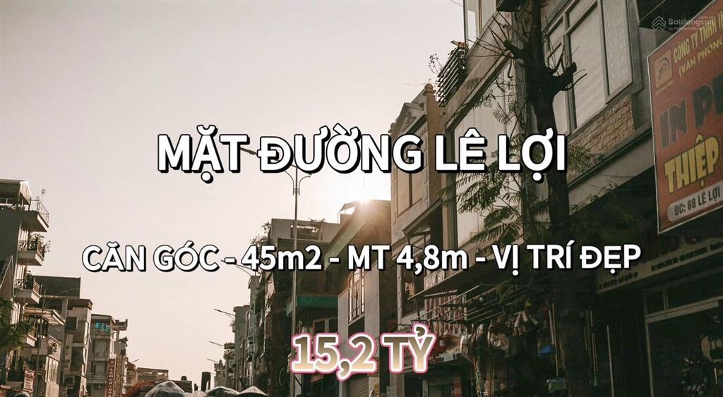 Bán căn góc mặt đường lê lợi ngô quyền hải phòng