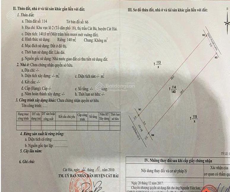Bán 2 lô đất núi ngọc thị trấn cát bà
