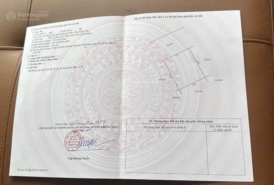 99m2, mặt tiền 9m tại đấu giá đông tảo, hoàn long, hưng yên