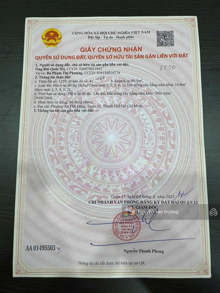 Bán đất mặt tiền hẻm 94 vườn lài vào 1 sẹc, vị trí đẹp, 4mx22