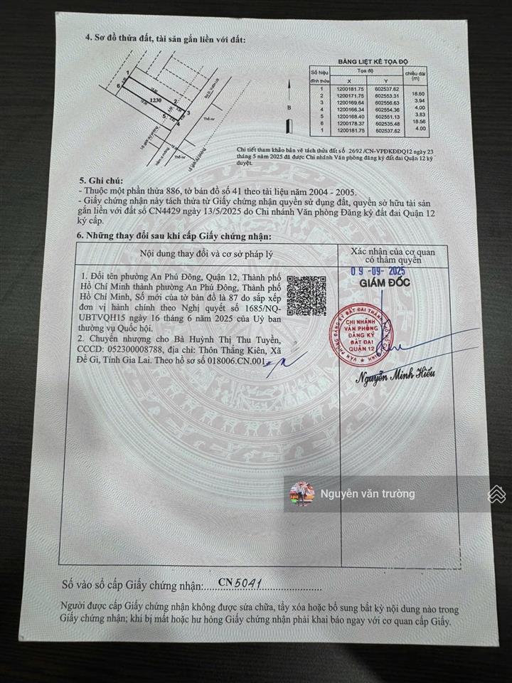 Bán đất mặt tiền hẻm 94 vườn lài vào 1 sẹc, vị trí đẹp, 4mx22