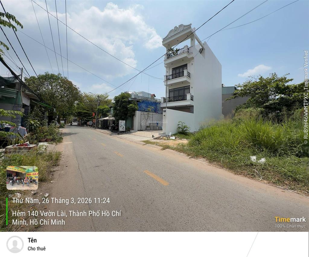 Bán đất góc 2 mặt tiền thuộc hẻm 140 vườn lài