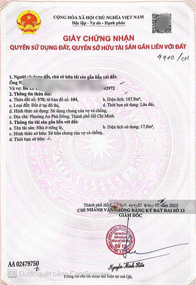 Bán đất mặt tiền vườn lài vào một sẹc cách cầu 400m vị trí đẹp về gò vấp