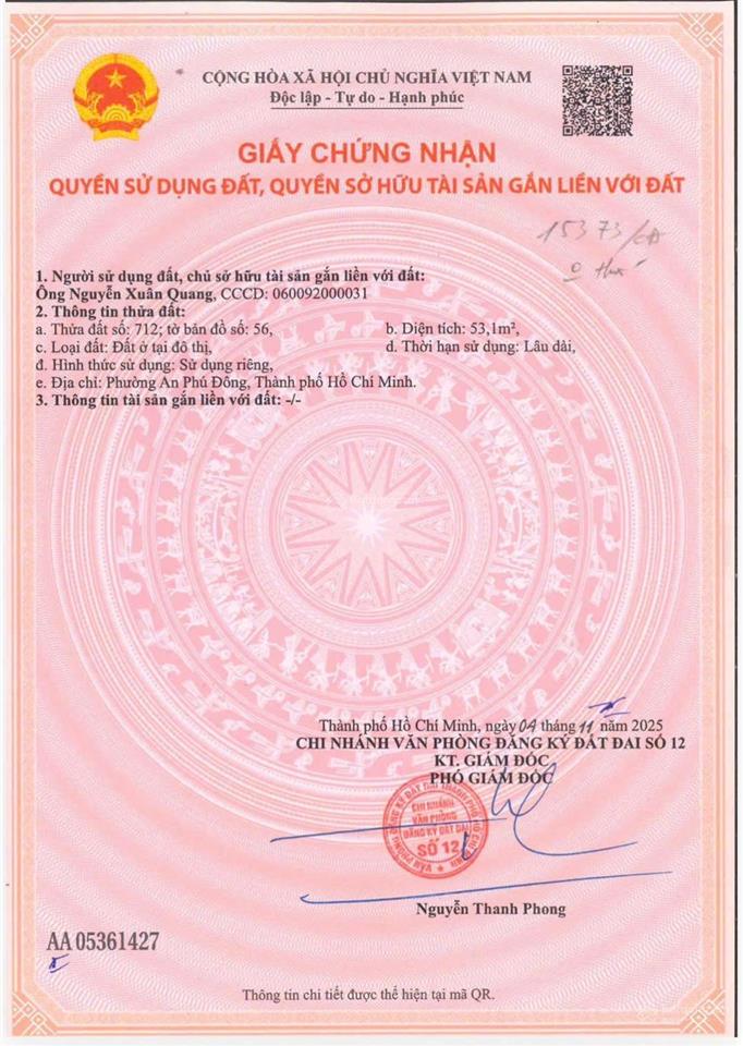 Bán đất an phú đông 27 đối diện trường đại học nguyễn tất thành