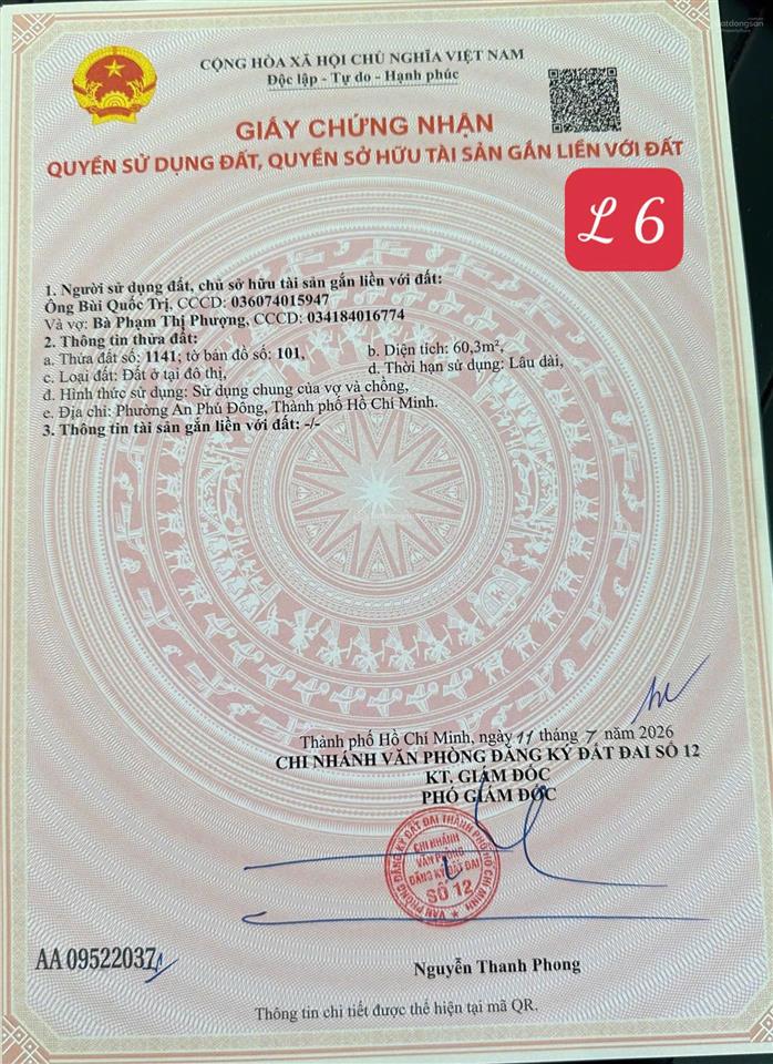 Bán đất hẻm 224 vườn lài, gần cầu sắt an phú đông
