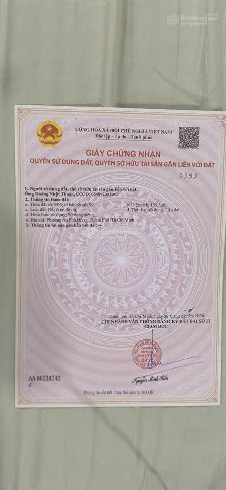 Bán đất hẻm 140 vườn lài thông ra sông vàm thuật 5mx31m