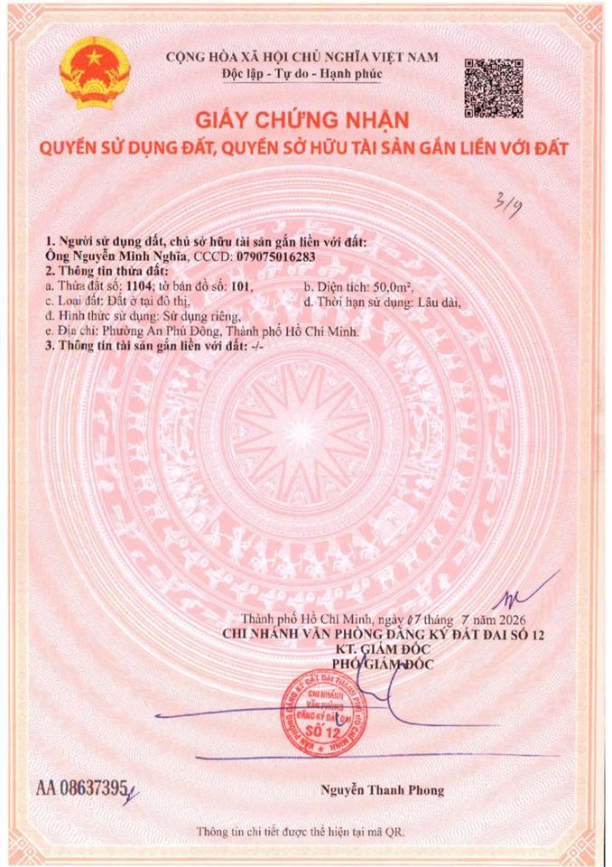 Bán đất hẻm 224 vườn lài gần cầu sắt an phú đông giá tốt