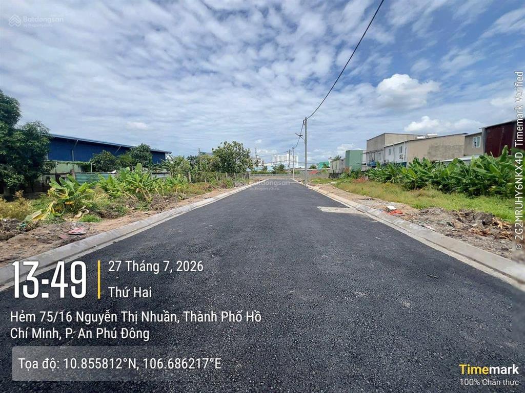 Bán đất hẻm nguyễn thị nhuần (an phú đông 09 cũ) giá tốt 3.3 tỷ